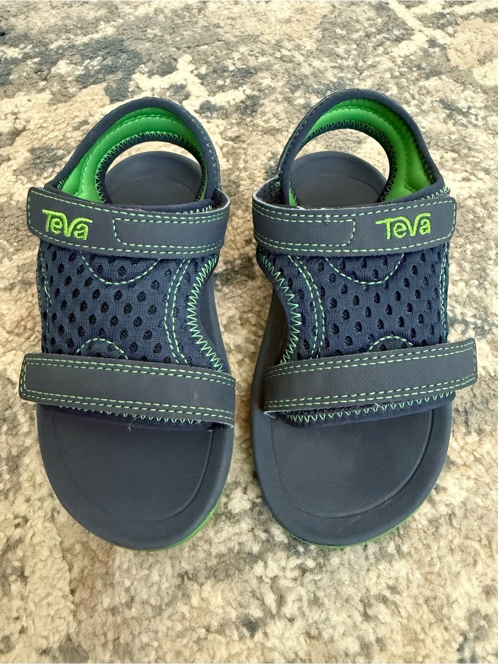 Teva Navy and Lime Green Kids Sport Sandals